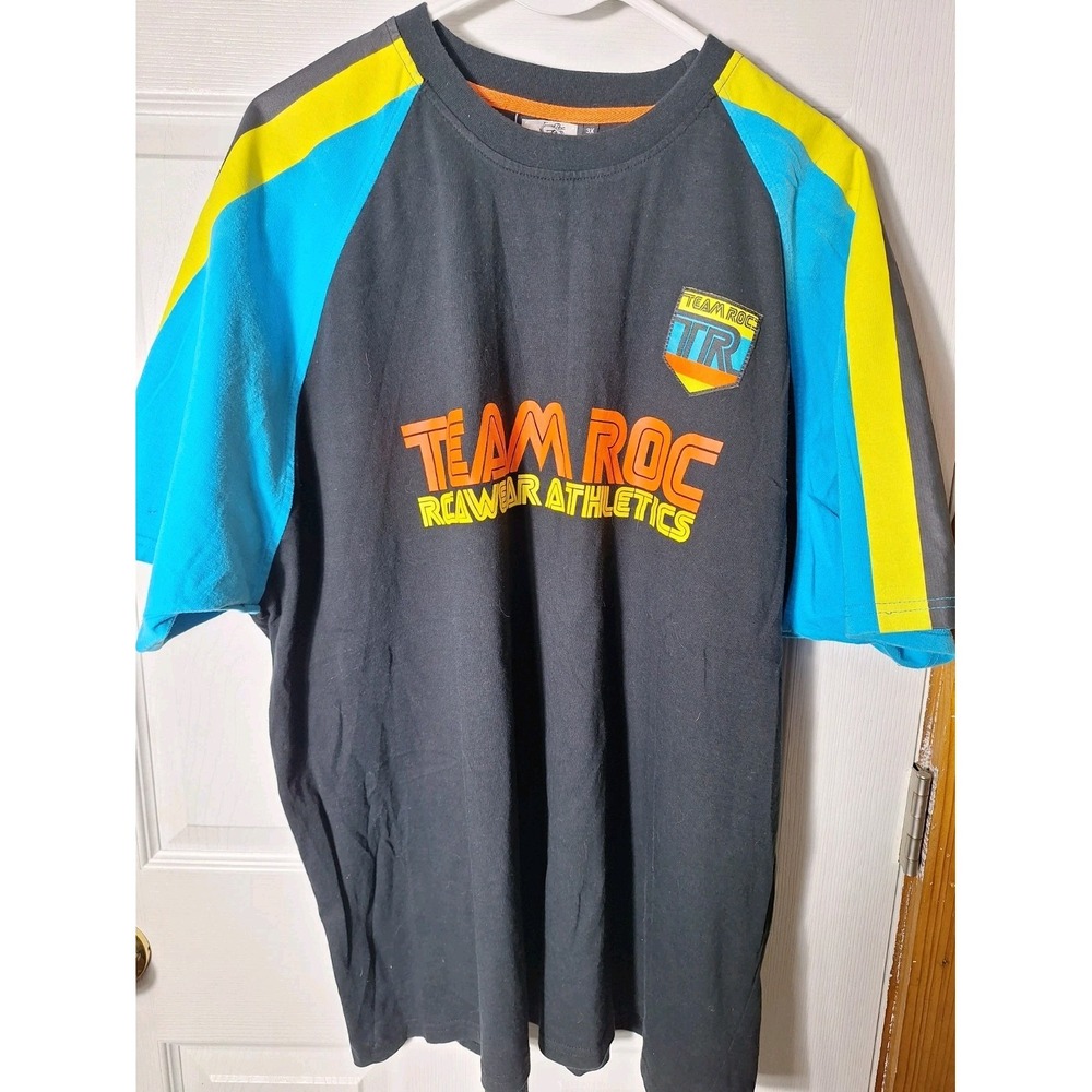 Team Roc Rocawear Athletics Shirt Colorblock Vintage Tee 3X Mens Streetwear Y2K